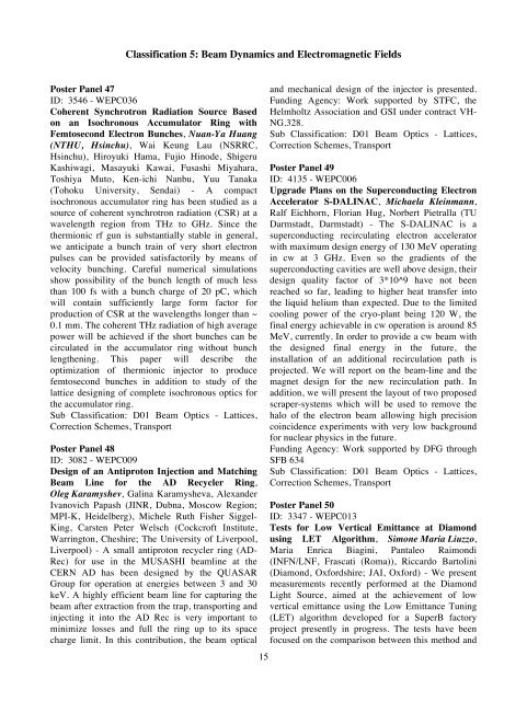 Abstracts Brochure - 2nd International Particle Accelerator Conference