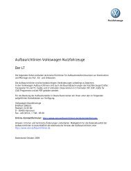 Aufbaurichtlinien Volkswagen Nutzfahrzeuge Der LT