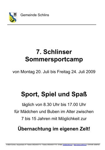 Sport, Spiel und Spaß - Gemeinde Schlins