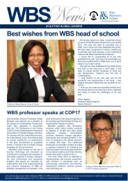 WBS Newsletter Issue 7 2011 - Wits Business School