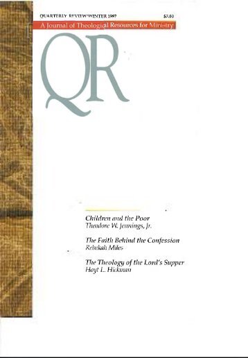 Children and the Poor TJieodore W. Jennings, Jr ... - Quarterly Review