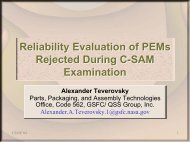 Reliability Evaluation of PEMs Rejected During C-SAM - NASA ...