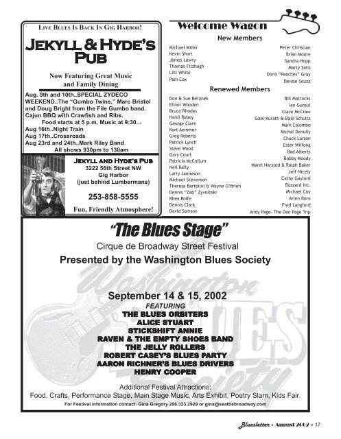 Bluesletter - Washington Blues Society