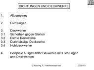 DICHTUNGEN UND DECKWERKE 1. Allgemeines 2. Dichtungen 3 ...