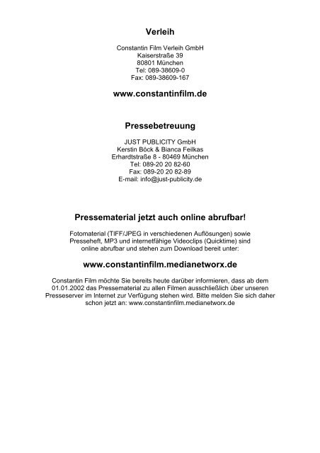 Presseheft (pdf) - Dreharbeiten.de