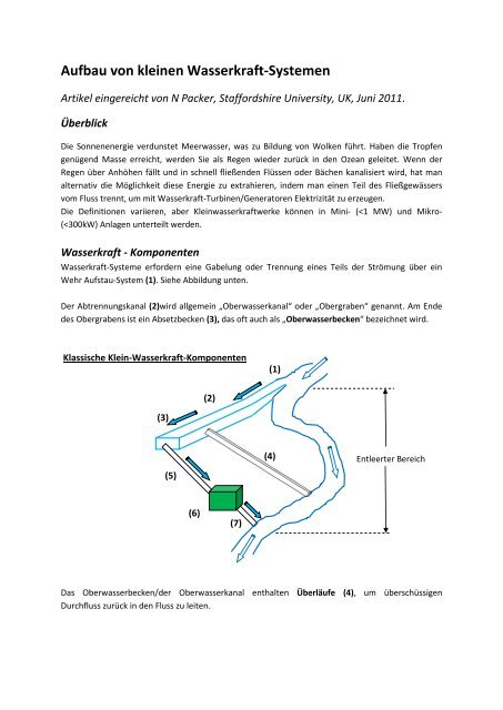 Aufbau von kleinen Wasserkraft-Systemen - RETS Project