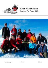 Club-Nachrichten - SAC PIZ PLATTA