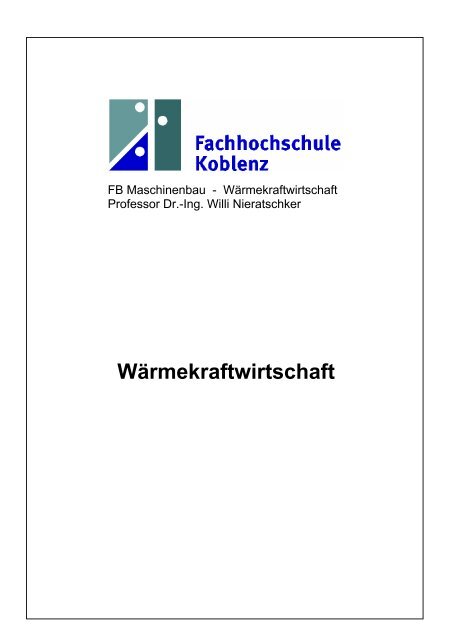 Warmekraftwirtschaft Skript