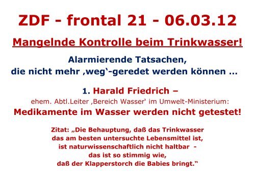 ZDF - frontal 21 - 06.03.12 - Wasserladen Köln