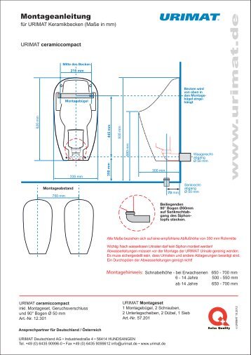 Montageanleitung URIMAT Keramikbecken - Urimat.de!