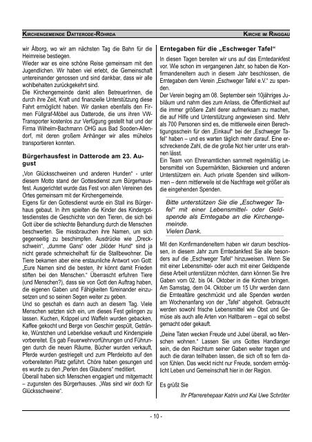 29. Jahrgang Ausgabe 3/2008 - Kirchenkreises Eschwege