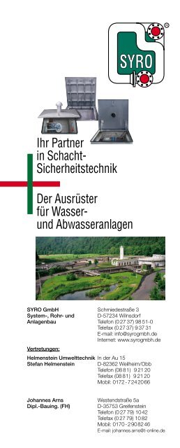 Ihr Partner in Schacht- Sicherheitstechnik Der Ausrüster für Wasser ...