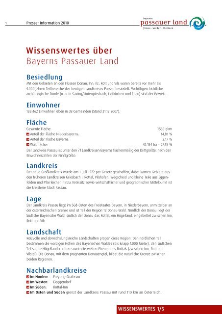 Wissenswertes über Bayerns Passauer Land