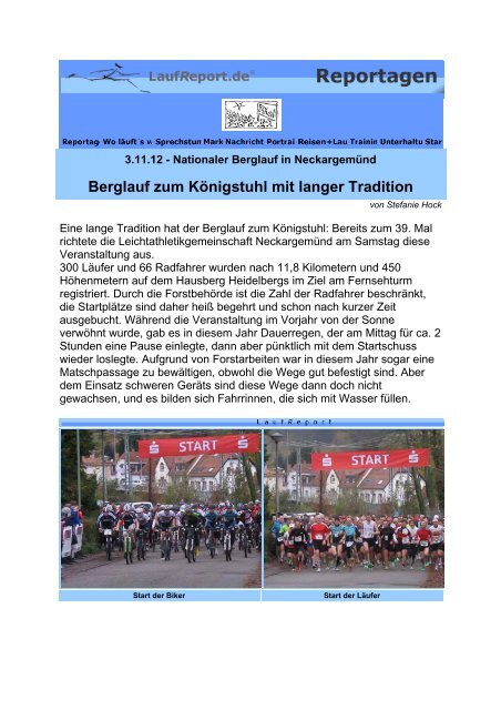 Berglauf zum Königstuhl mit langer Tradition - Sandhausen