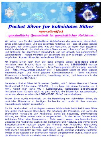 Pocket Silver für kolloidales Silber - Ratgeber Wellness und ...