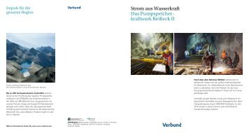 Strom aus Wasserkraft Das Pumpspeicher- kraftwerk ... - Verbund