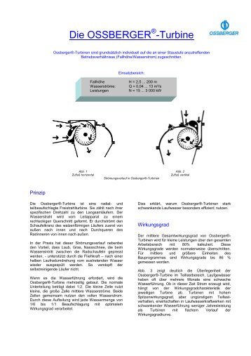 Die OSSBERGER®-Turbine - Ossberger GmbH + Co