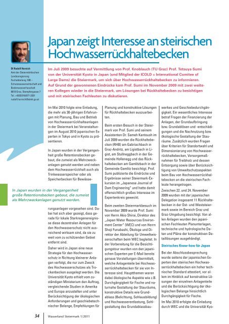 Die Wasserzeitschrift der Steiermark 1/2011 - Wasserland Steiermark