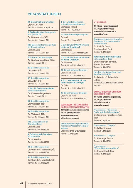 Die Wasserzeitschrift der Steiermark 1/2011 - Wasserland Steiermark
