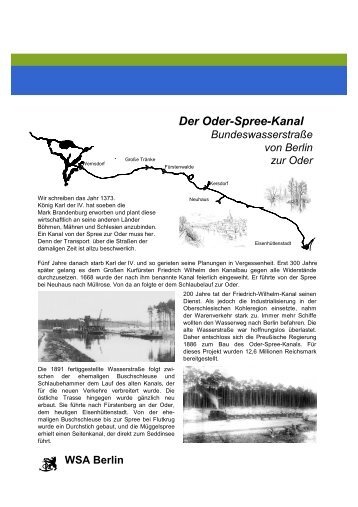 Der Oder-Spree-Kanal - Wasser- und Schifffahrtsamt Berlin