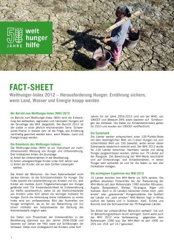 Factsheet Hunger (PDF) - Welthungerhilfe