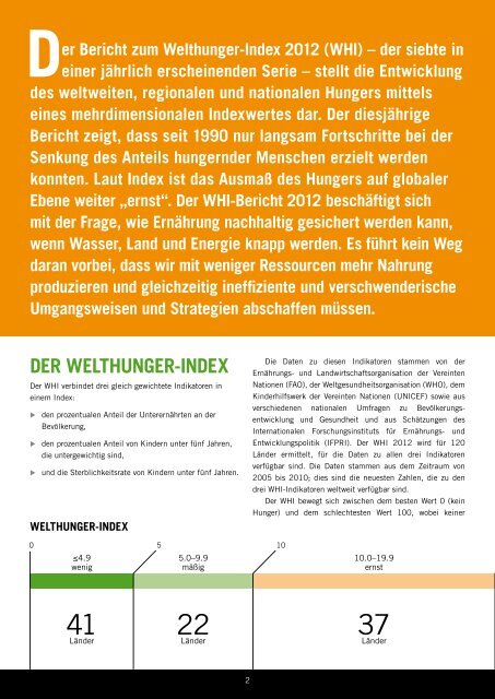 Welthunger-Index 2012 - Welthungerhilfe