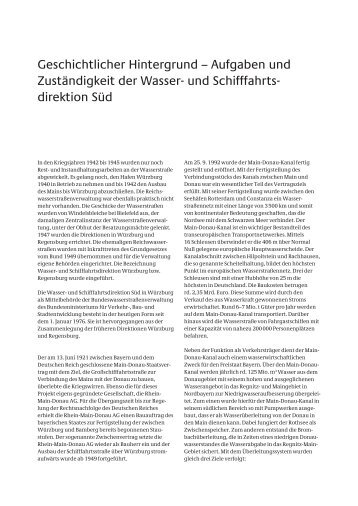Geschichtlicher Hintergrund - Aufgaben und Zuständigkeit der Wasser