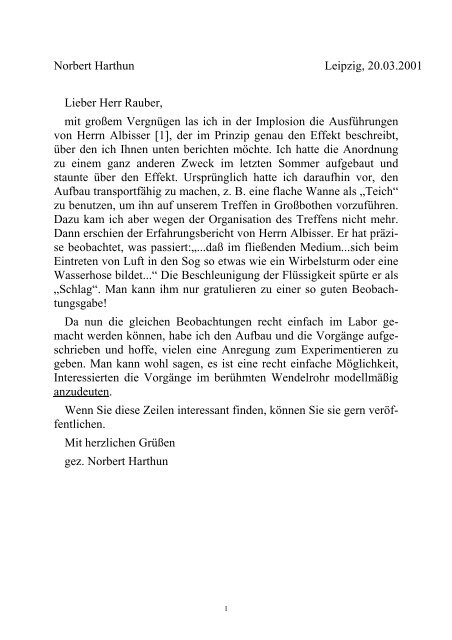 Norbert Harthun Leipzig, 20.03.2001 Lieber Herr ... - Implosion-ev.de