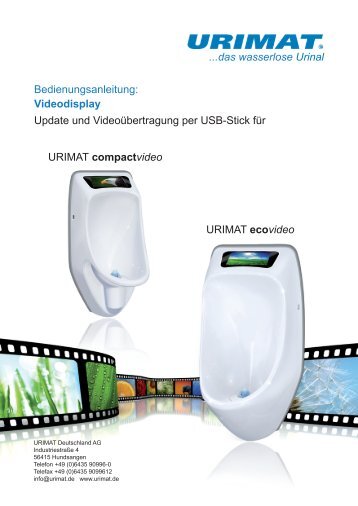 ...das wasserlose Urinal URIMAT ecovideo URIMAT compactvideo ...
