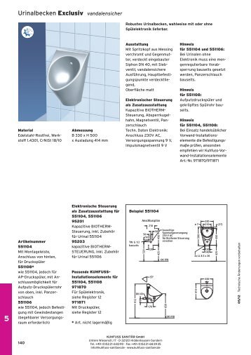 Urinalbecken Exclusiv vandalensicher - Kuhfuss