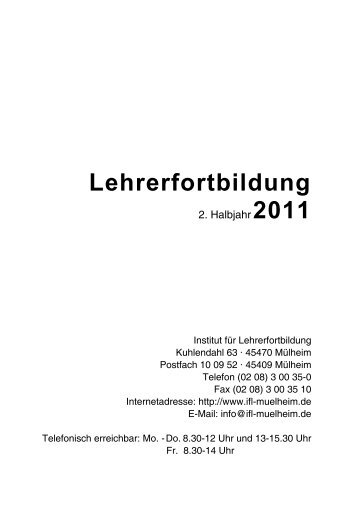 Lehrerfortbildung - Institut für Lehrerfortbildung IfL