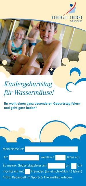 Kindergeburtstag für Wassermäuse! - Bodensee-Therme Überlingen