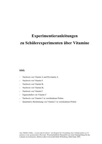 Arbeitsblätter für Experimente - Martin-Luther-Universität Halle ...