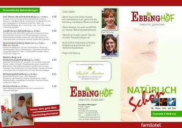 Wellnessangebote - Familotel Ebbinghof