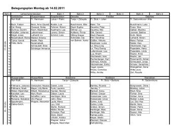 Belegungsplan Montag ab 14.02.2011 - SSV Ulm 1846