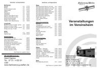 Veranstaltungen im Vereinsheim - Der Fanfarenzug 