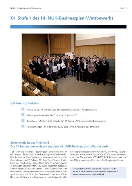 Jahresbericht 2011 - NUK Neues Unternehmertum Rheinland