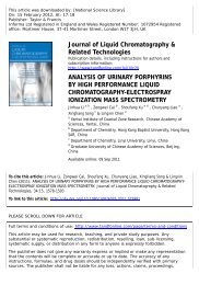 analysis of urinary porphyrins by high performance liquid ... - YIC-IR