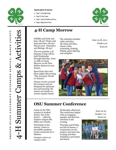 4-H Summer Camps & Activities - Oregon State University Extension ...