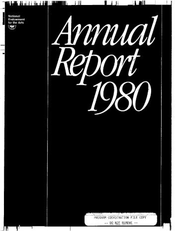 National Endowment for the Arts Annual Report 1980