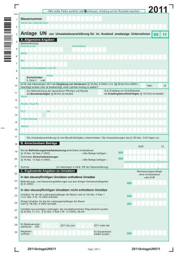 Anlage UN mit Anleitung - Finanzamt