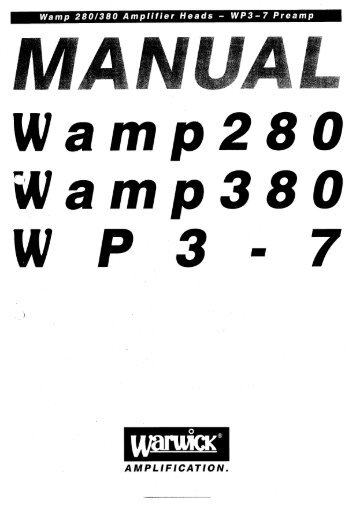 Wamp 280/380 Amplifier' Heads - WP3-7 Preamp - Warwick.de