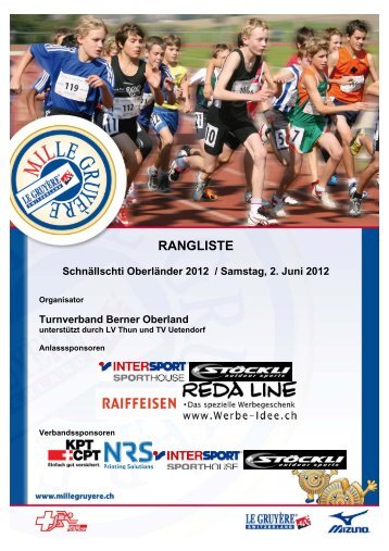 Rangliste 1000m 2012 - LV Thun