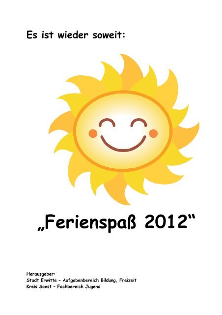 âFerienspaÃ 2012â - Stadt Erwitte