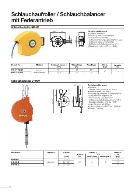 Federzüge und Balancer mit Arretierung