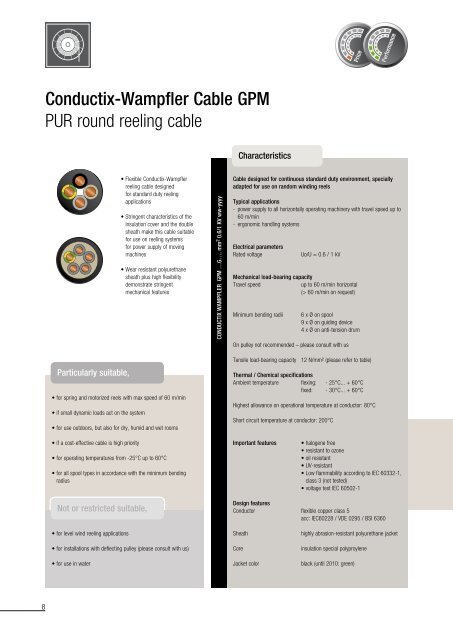 Conductix-Wampfler Cables for Reeling Systems