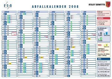 GE S ABFALLKALENDER 2008 - Stadt Erwitte