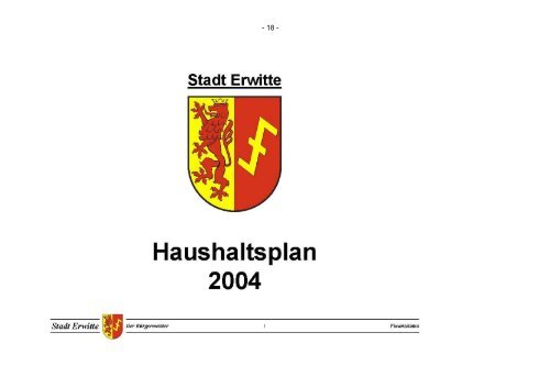 Ratssitzung vom 11.12.2003 - Stadt Erwitte