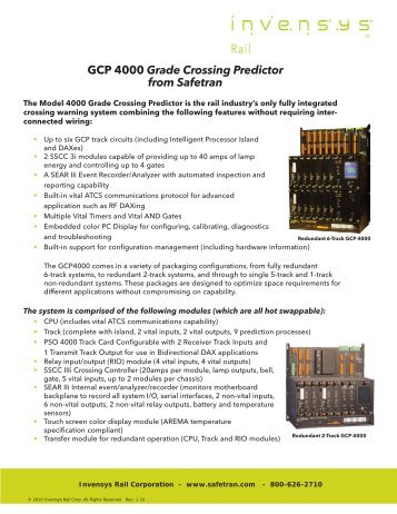 Gcp 4000 grade crossing predictor from safetran - Invensys Rail