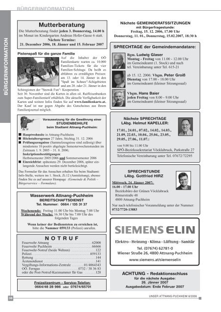 Ausgabe November-Dezember 2006 (0 bytes) - Attnang-Puchheim